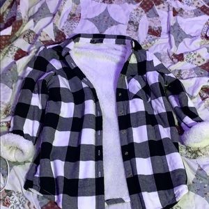 Fuzzy Plaid Button Up